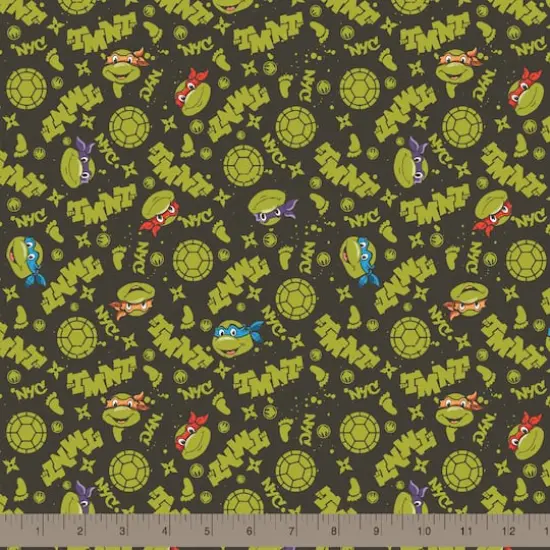 Nickelodeon TMNT Green TMNT In NYC Cotton Fabric {3}