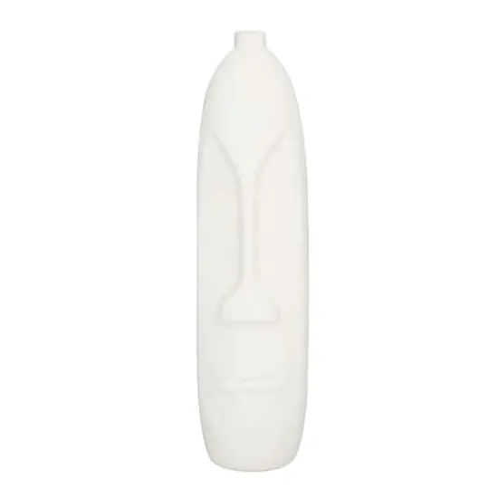 Set of 2 Beige Stoneware Contemporary Vase, 19" x 5" x 5" {4}