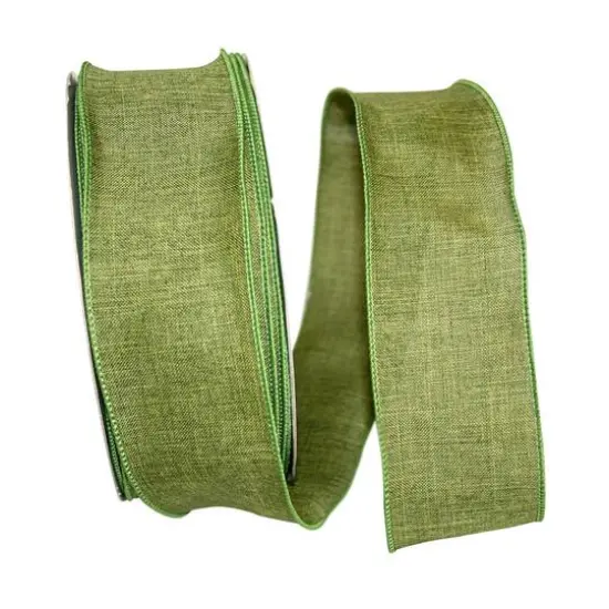 Reliant 2.5" x 50yd. Linen Wired Ribbon Moss {1}