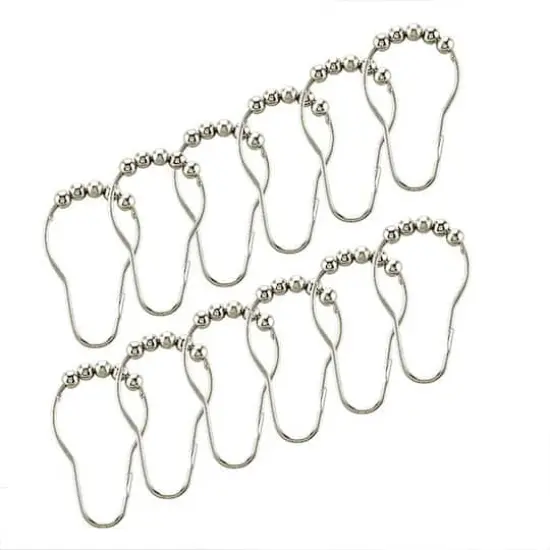 Bath Bliss Chrome 12 Piece Shower Curtain Rings {1}
