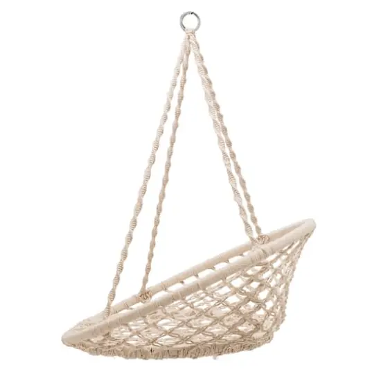 Hello Honey&reg; Hanging Handwoven Cotton Macram&eacute; Chair with Metal Frame {4}