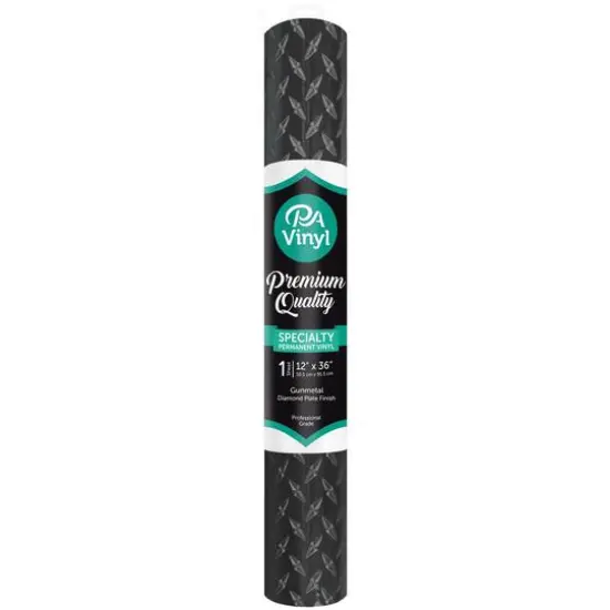 PA Vinyl Gunmetal Diamond Plate Specialty Permanent Vinyl {1}