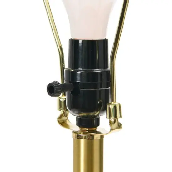 Hello Honey&reg; 2ft. Striped Ceramic & Metal Desk Lamp Gray {7}