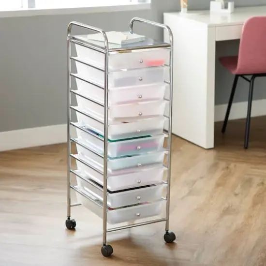 10 Drawer Rolling Cart by Simply Tidy&reg; Clear {9}