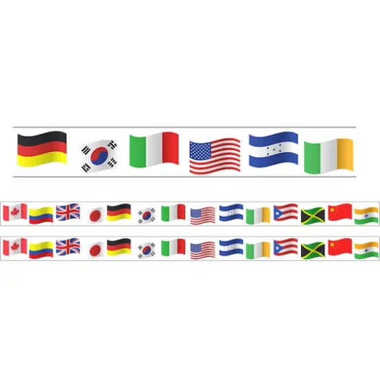 Charles Leonard World Flag Theme Magnetic Border, 48ft. {1}