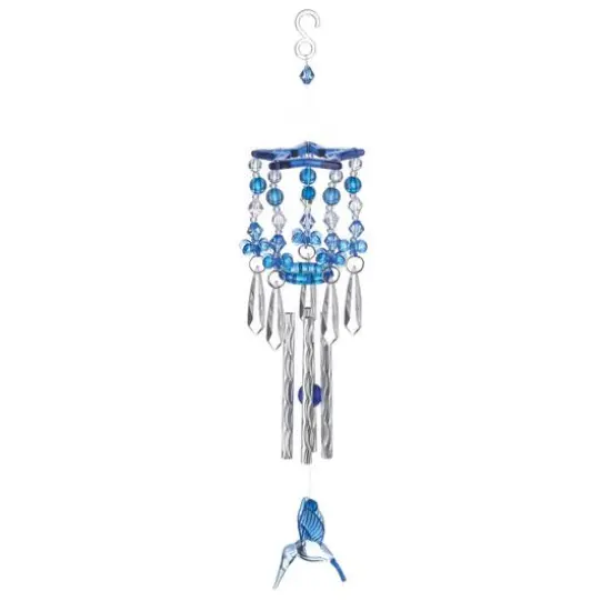13" Blue Hummingbird Wind Chimes {1}