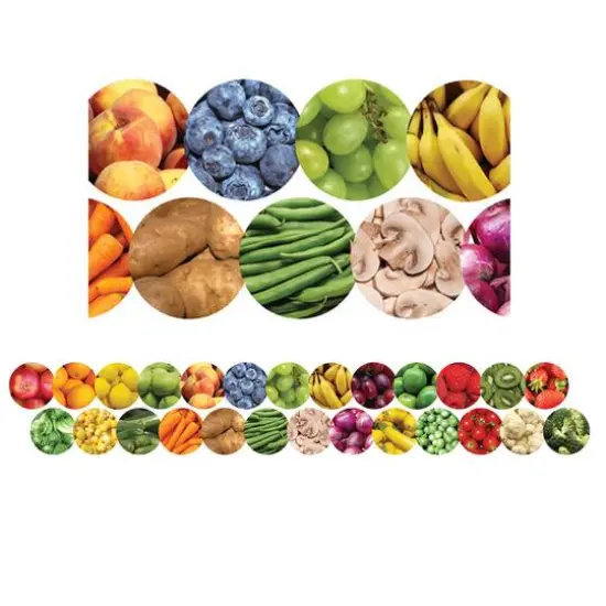 Hygloss&reg; Mighty Brights&trade; Die Cut Borders, 216ft. Fruits and Veggies {4}
