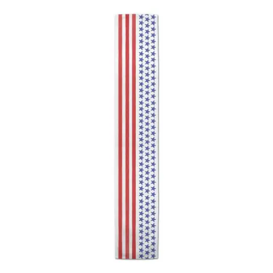 90" Simple Stars & Stripes Cotton Twill Runner {1}