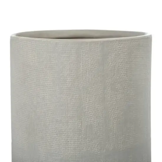 Hello Honey® Stoneware Planters with Embossed Cross Hatch Texture Set Gray {6}