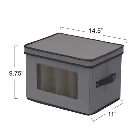 Household Essentials Champagne Glassware Storage Box Gray {4}