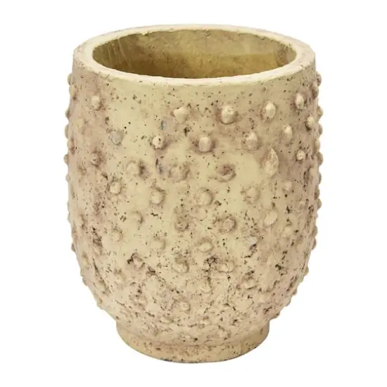 Hello Honey&reg; 9'' Distressed Finish Sandstone Hobnail Planter {1}