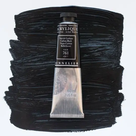Sennelier Extra Fine Artists' Acrylic Paint, 60mL 761 Carbon Black {4}