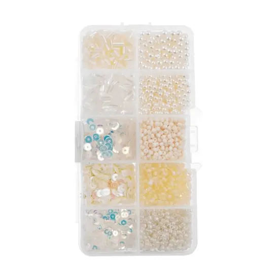 John Bead Mixed Sequins & Beads Kit Beige {1}