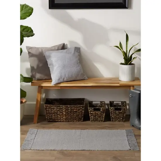 DII&reg; 2-Tone Ribbed Rug, 2ft. x 3ft. Gray/Off White {5}