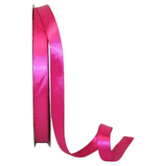 JAM Paper 5/8" x 100yd. Double Face Satin Ribbon Pink {2}