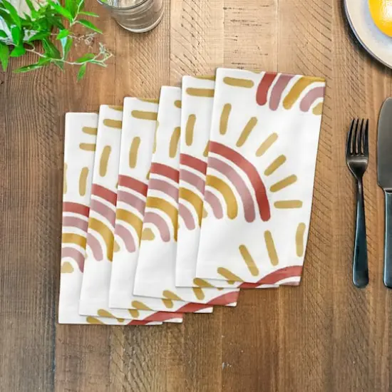 Sun Print Cotton Twill Napkin Sunset {4}