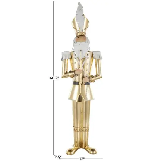 40" Gold Nutcracker Standing Metal Sculpturee {8}