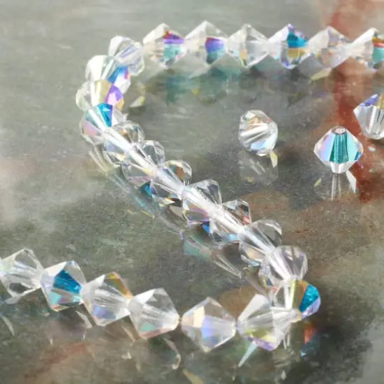 Preciosa Glass Crystal Bicone Beads, 8mm by Bead Landing&trade; Crystal AB {3}