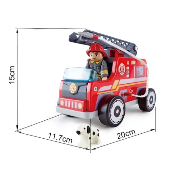 Hape Wood Fire Truck Playset {5}