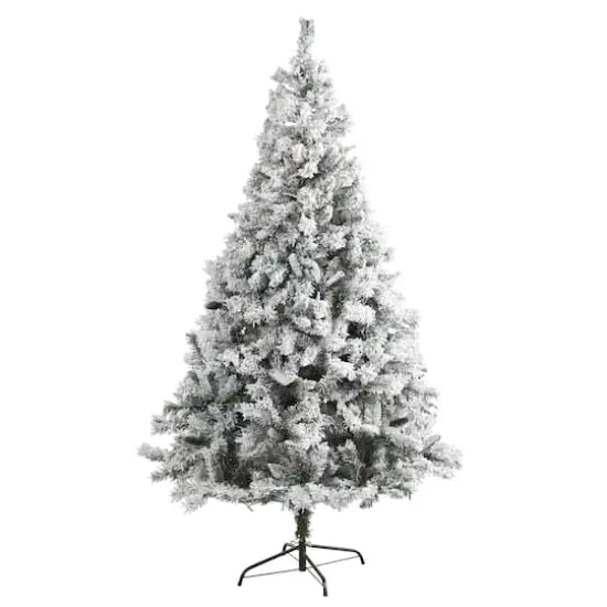 7ft. Unlit Flocked White River Mountain Pine & Pinecones Artificial Christmas Tree {1}