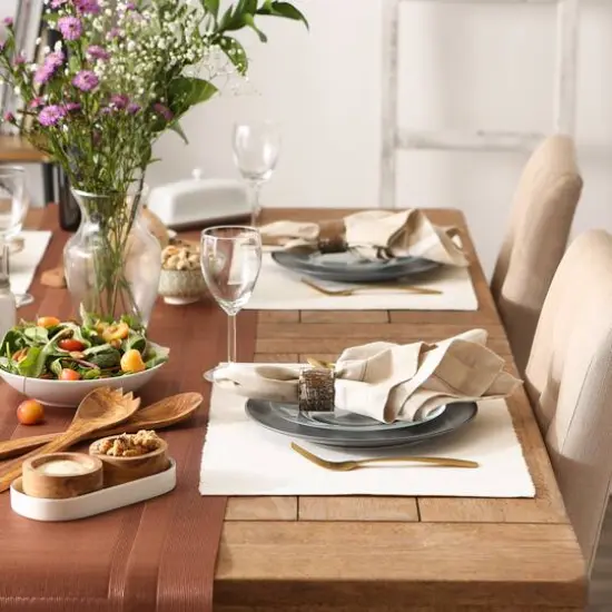 DII&reg; Ribbed Cotton Placemats, 6ct. Off White {5}