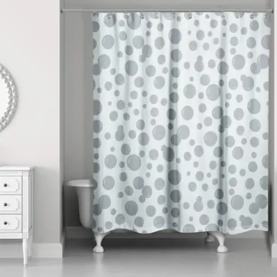 74" Bubbles All Over Shower Curtain Green {3}