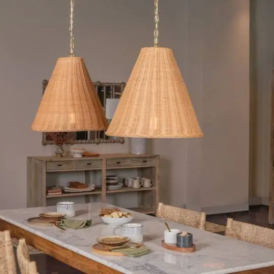 Hello Honey&reg; Rattan Taper Pendant Light Natural {13}
