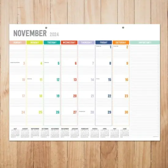 TF Publishing 2024-2025 Large Rainbow Blocks Desk Pad Calendar {5}