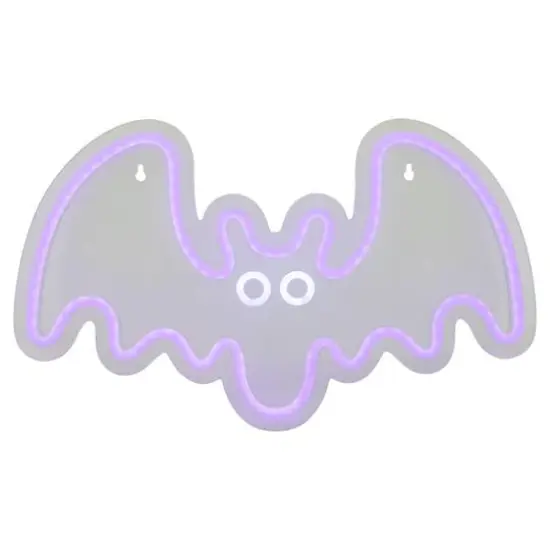 15" Purple LED Neon Style Purple Bat Halloween Window Silhouette {3}