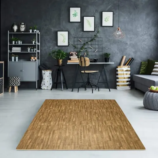 Sorbus 24" Interlocking Floor Tile Mats, 12ct. Light Brown {3}