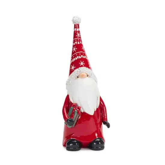 9" Holiday Gnome with Wreath & Package Figurine Set {3}