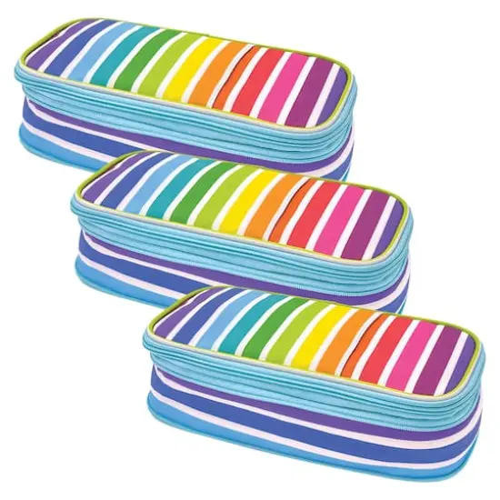 Teacher Created Resources Colorful Stripes Pencil Cases, 3ct. {1}
