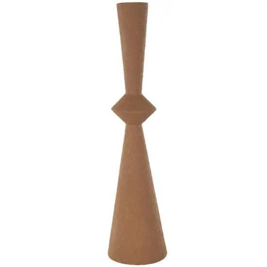 26.5" Brown Art Deco Fluted Metal Vase {1}