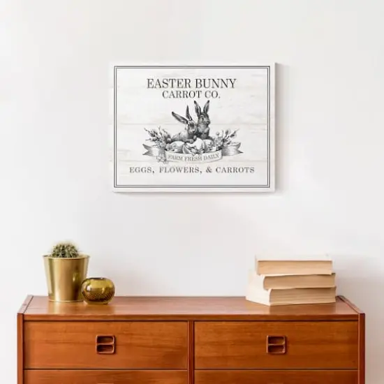 Easter Bunny Carrot Farm 1 11" x 14" Canvas Wall Art {5}