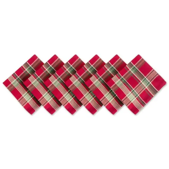 Tango Red Plaid Napkin, 6ct. {1}