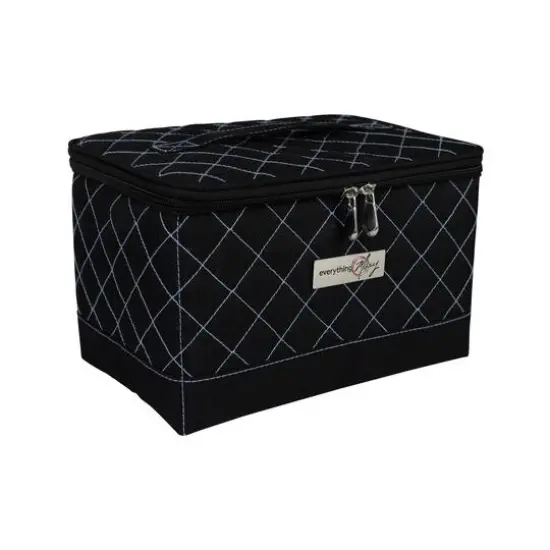 Everything Mary Black & Blue Quilted Collapsible Sewing Kit Organizer Box {1}