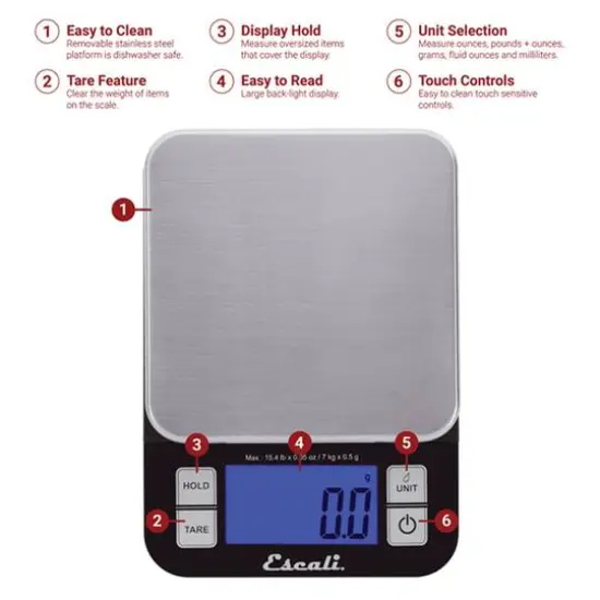 Escali Black & Silver Nutro Digital Food Scale {5}
