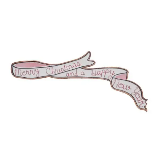 Hello Honey&reg; 35.25" Wood Ribbon Merry Christmas & a Happy New Year Wall D&eacute;cor {1}