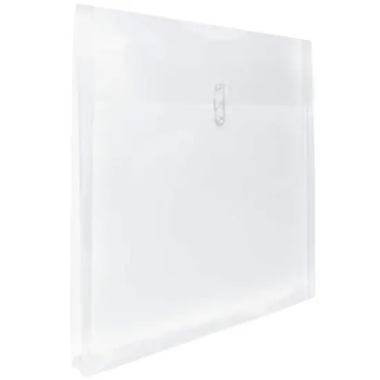 JAM Paper Large Clear Square Plastic Envelopes with Button & String Tie Closure, 12ct. {4}