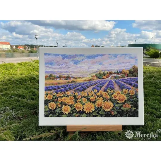 Merejka Fields of Lavender & Sunflowers Counted Cross Stitch Kit {3}