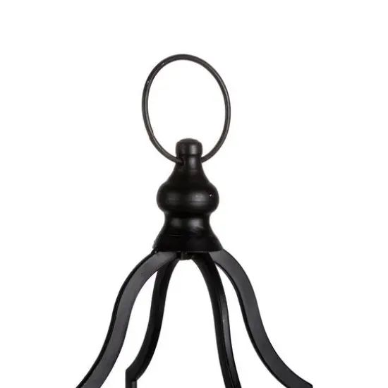 22" Modern Farmhouse Black Metal Candle Lantern {7}