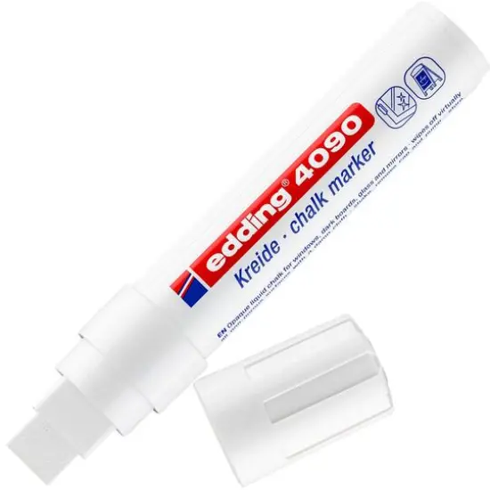 edding&reg; 4090 Jumbo Chalk Marker White {5}