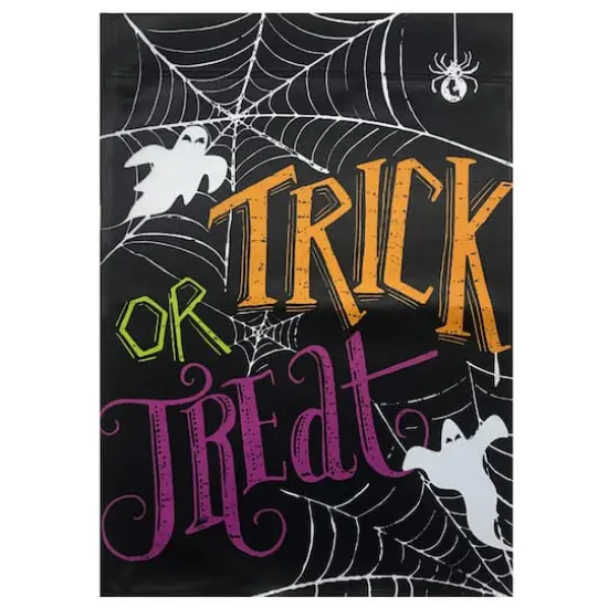 12.5" x 18" Spider Webs & Ghosts Trick or Treat Outdoor Garden Flag {3}