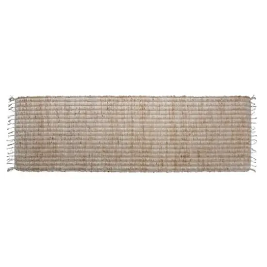 Hello Honey&reg; Natural Boho Woven Jute & Cotton Floor Runner Rug with Fringe, 96" x 30" {1}