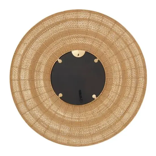 40" Brown Contemporary Metal Wall Mirror {3}