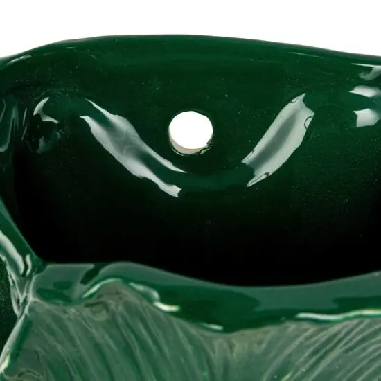 Hello Honey® 7.75" Green & White Embossed Stoneware Cabbage Shaped Wall Vase Planter {9}