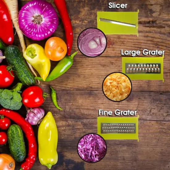 MegaChef 10-in-1 Multi-Use Salad Spinning Slicer, Dicer & Chopper with Interchangeable Blades & Storage Lids {3}