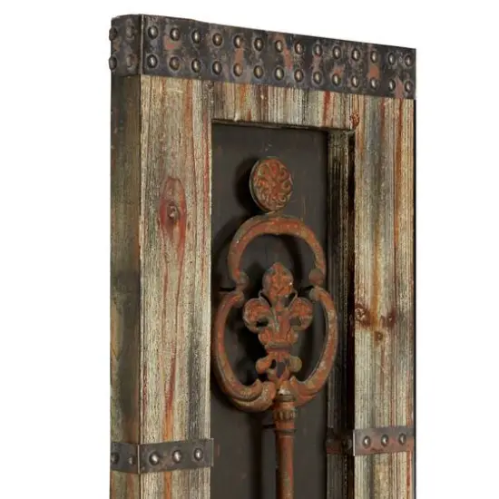 Brown Wood & Metal Rustic Key Wall D&eacute;cor Set {3}