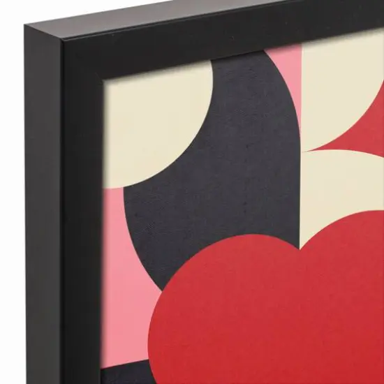 Mid Mod Heart Pattern Black Framed Canvas {4}