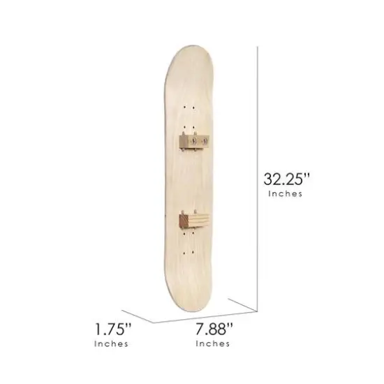 American Art Decor Wood Skate Chalkboard Menu, Blue, 8" x 31.5" Wall Decor {8}